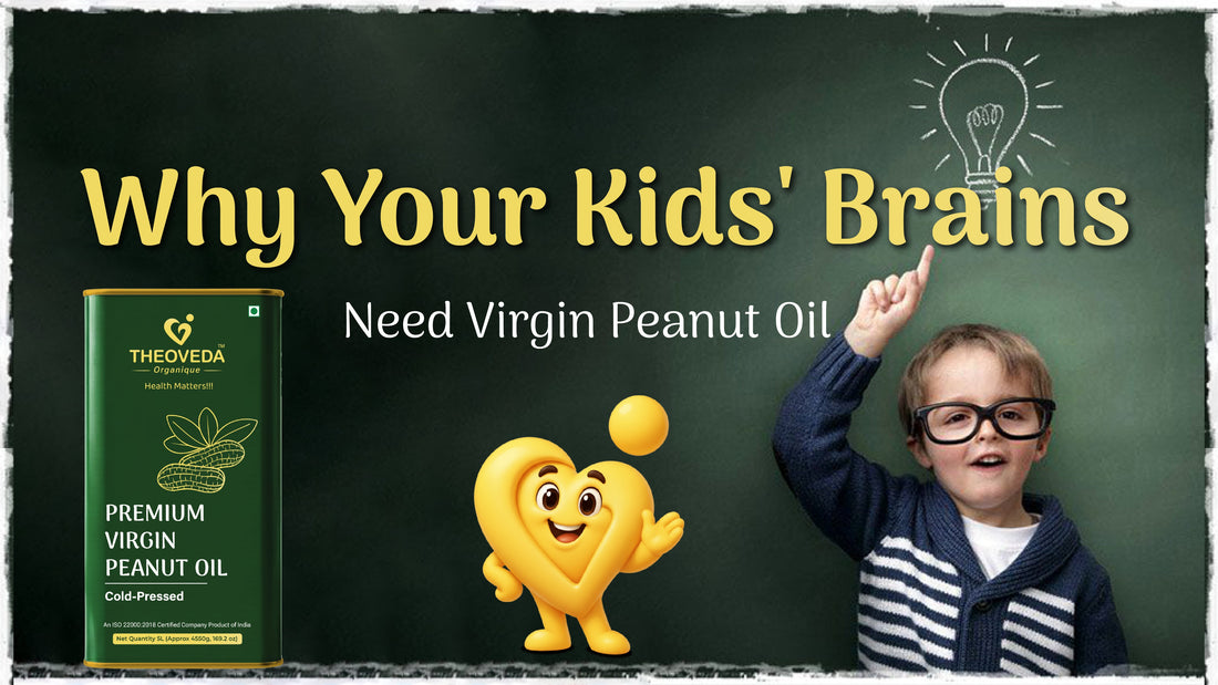 Premium virgin peanut oil extracted at 26°C using gentle slow press method