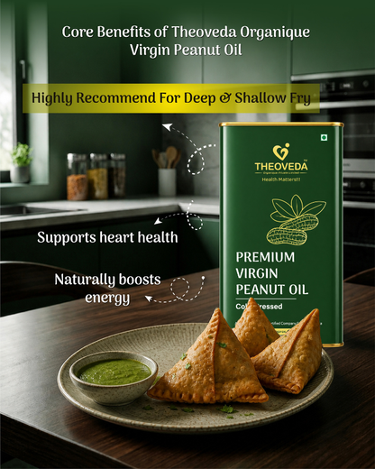 Theoveda Organique Premium Virgin Peanut Oil, Cold-Pressed - 5Ltr