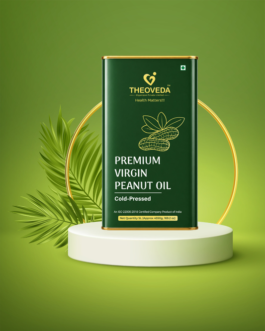 Theoveda Organique Premium Virgin Peanut Oil, Cold-Pressed - 5Ltr