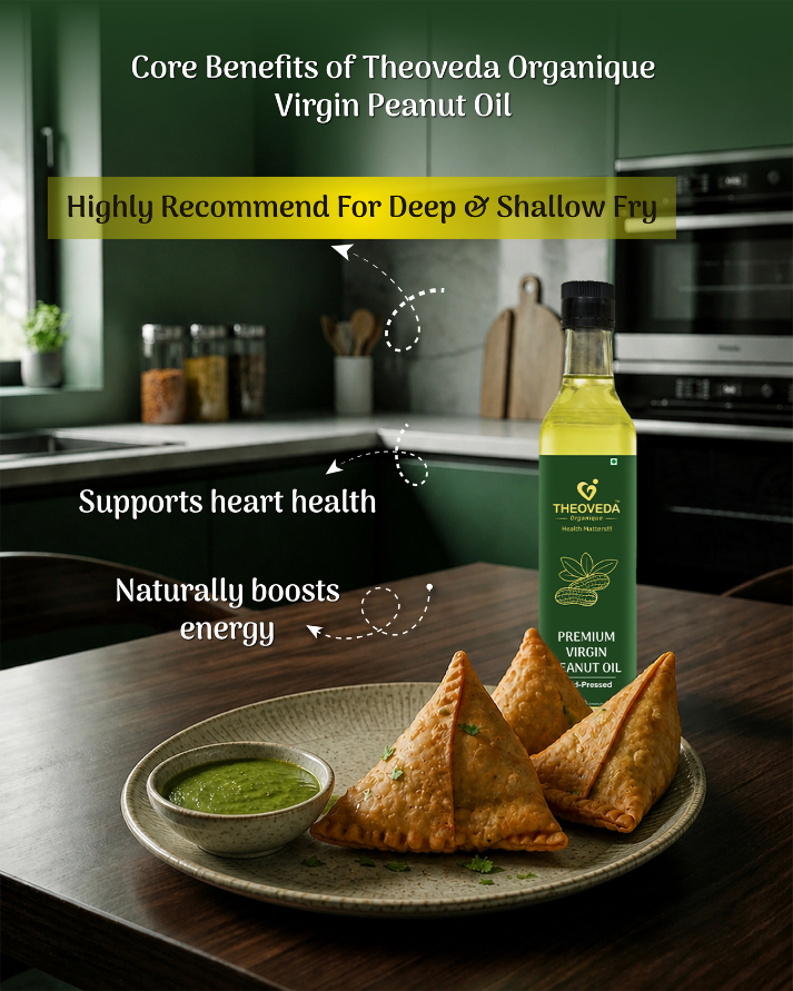 Theoveda Organique Premium Cold-Pressed Virgin Peanut Oil – 500 ml