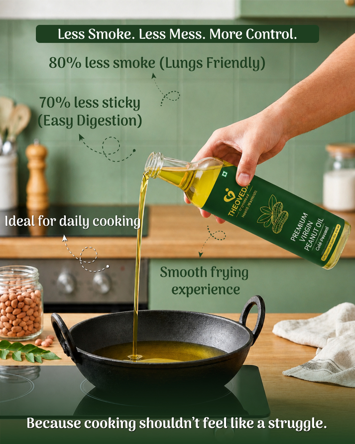 Theoveda Organique Premium Cold-Pressed Virgin Peanut Oil – 500 ml