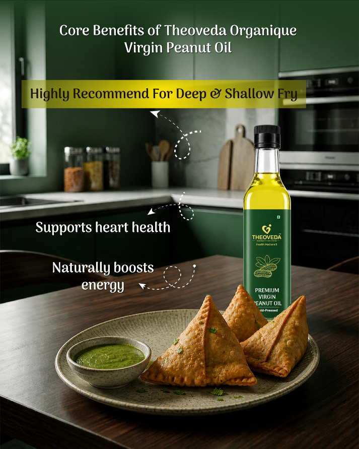 Theoveda Organique Premium Cold-Pressed Virgin Peanut Oil – 500 ml